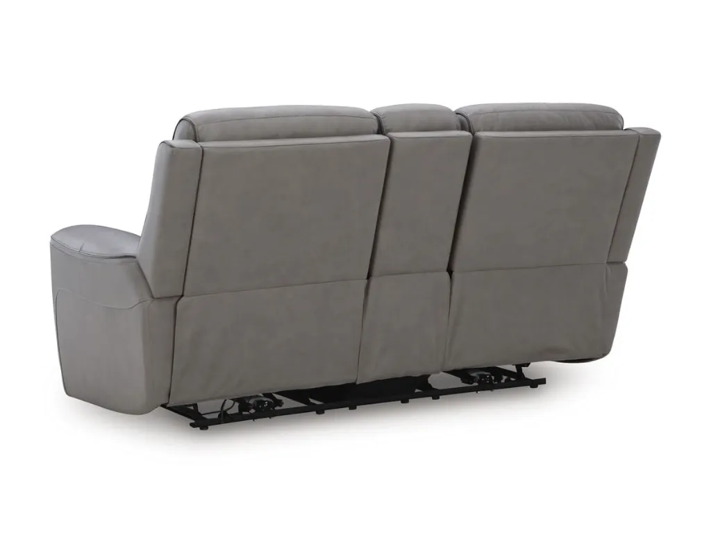 Ashley 5Z-Relaxation Dual Power Leather Reclining Loveseat with Console