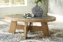 Ashley Brinstead Oval Cocktail Table - Light Brown