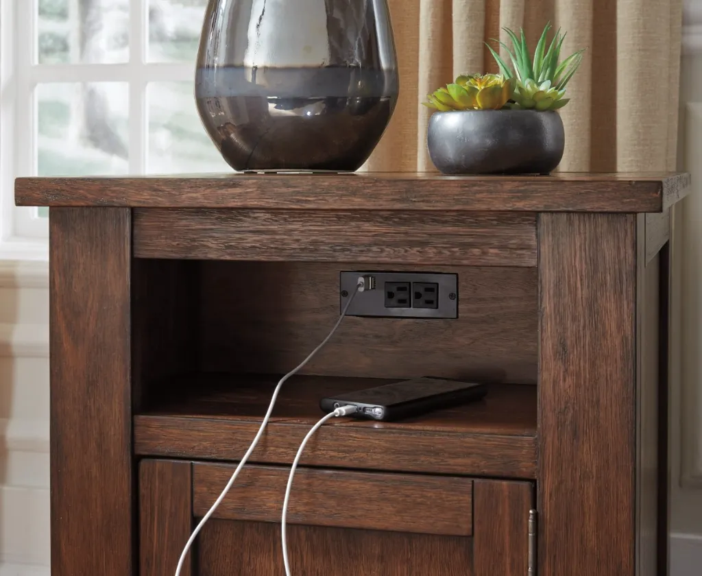 Ashley Budmore Rectangular End Table - Brown