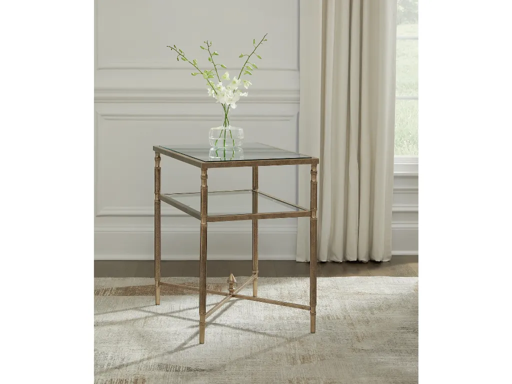 Ashley Cloverty Rectangular Cocktail Table - Aged Gold Finish