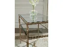 Ashley Cloverty Rectangular Cocktail Table - Aged Gold Finish
