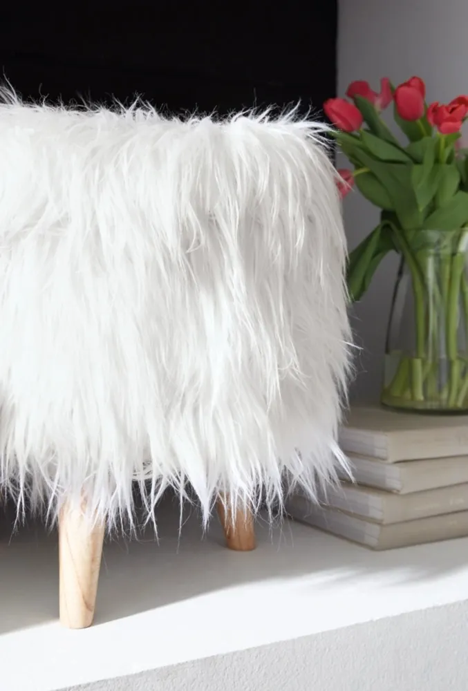 Ashley Elson Storage Ottoman - White