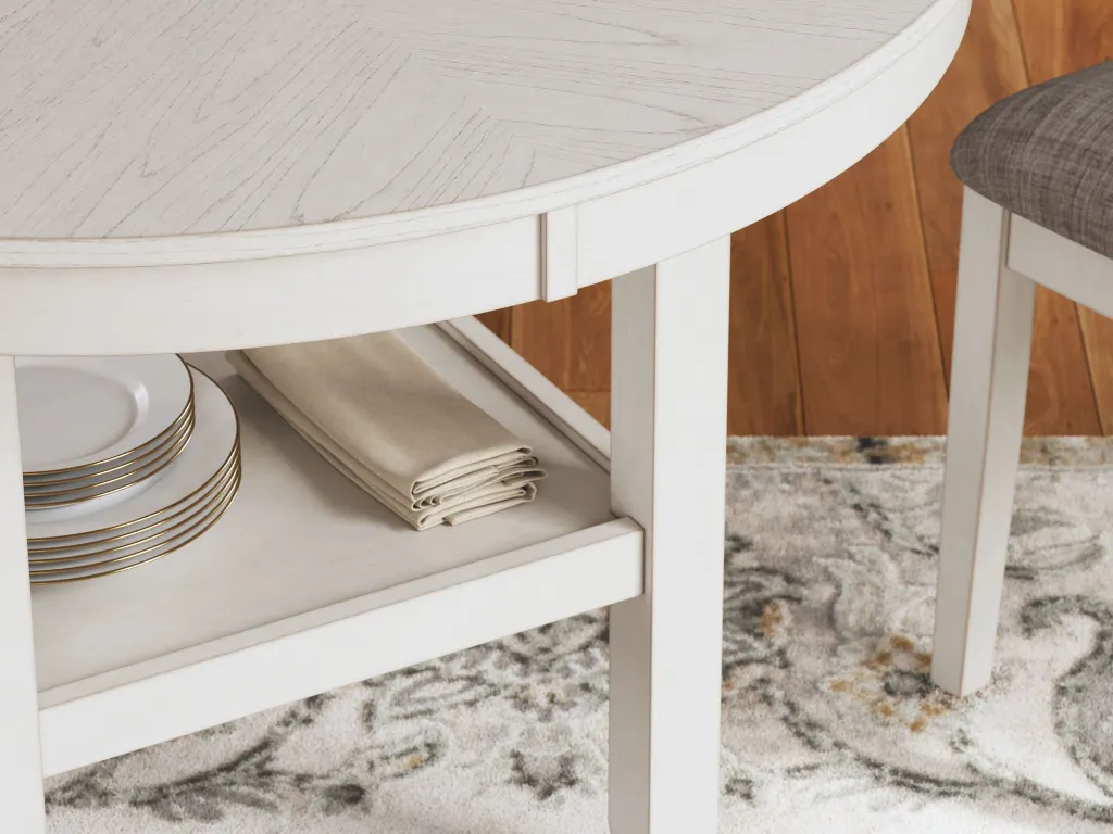 Ashley Erinberg Dining Room Table Set (5/CN) - Antique White
