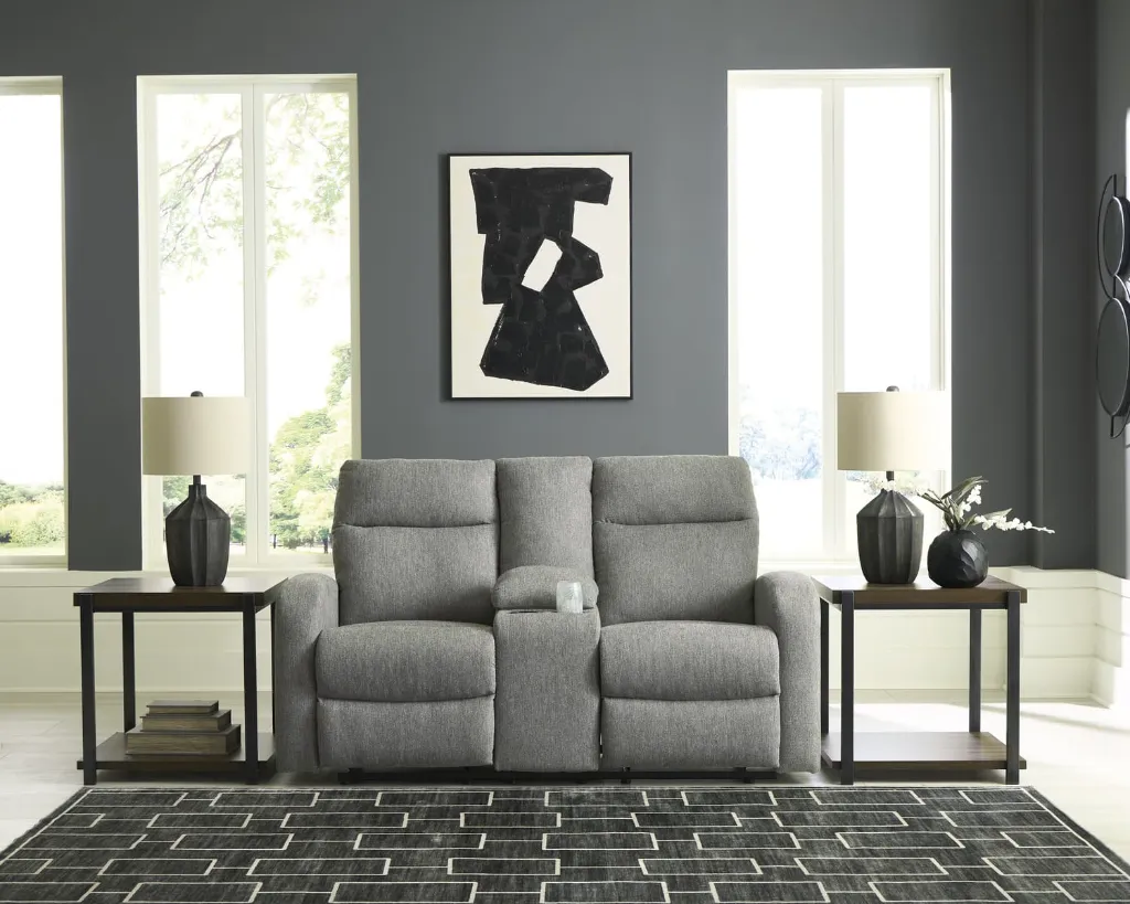 Ashley Moreau Place Reclining Sofa - Sterling
