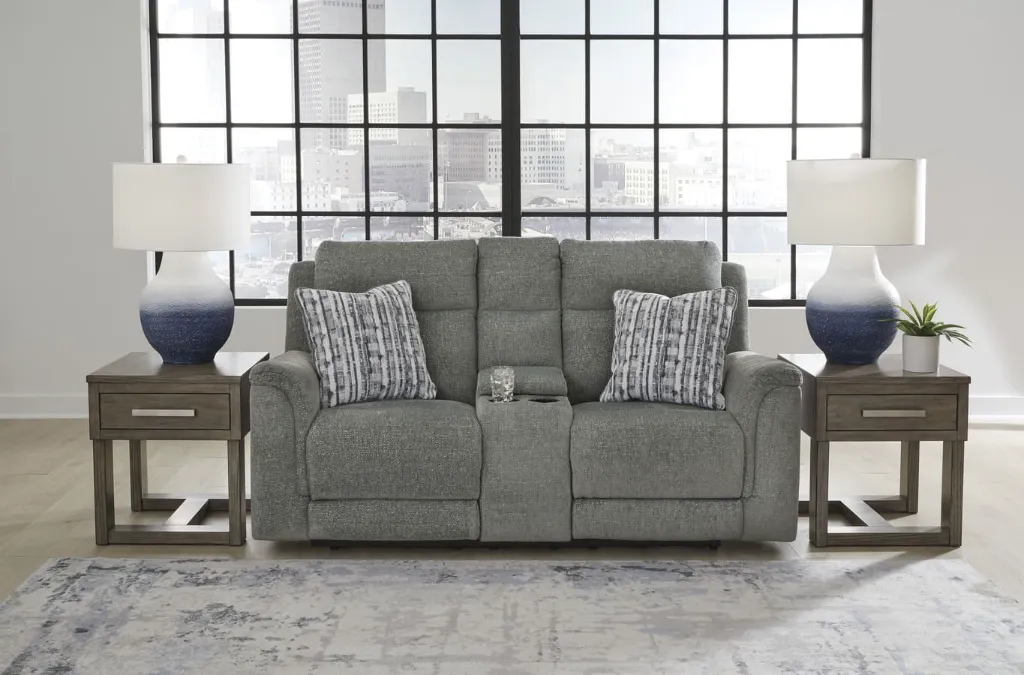 Ashley Overflow Next-Gen Nuvella™ Performance Fabric Dual Power Reclining Sofa