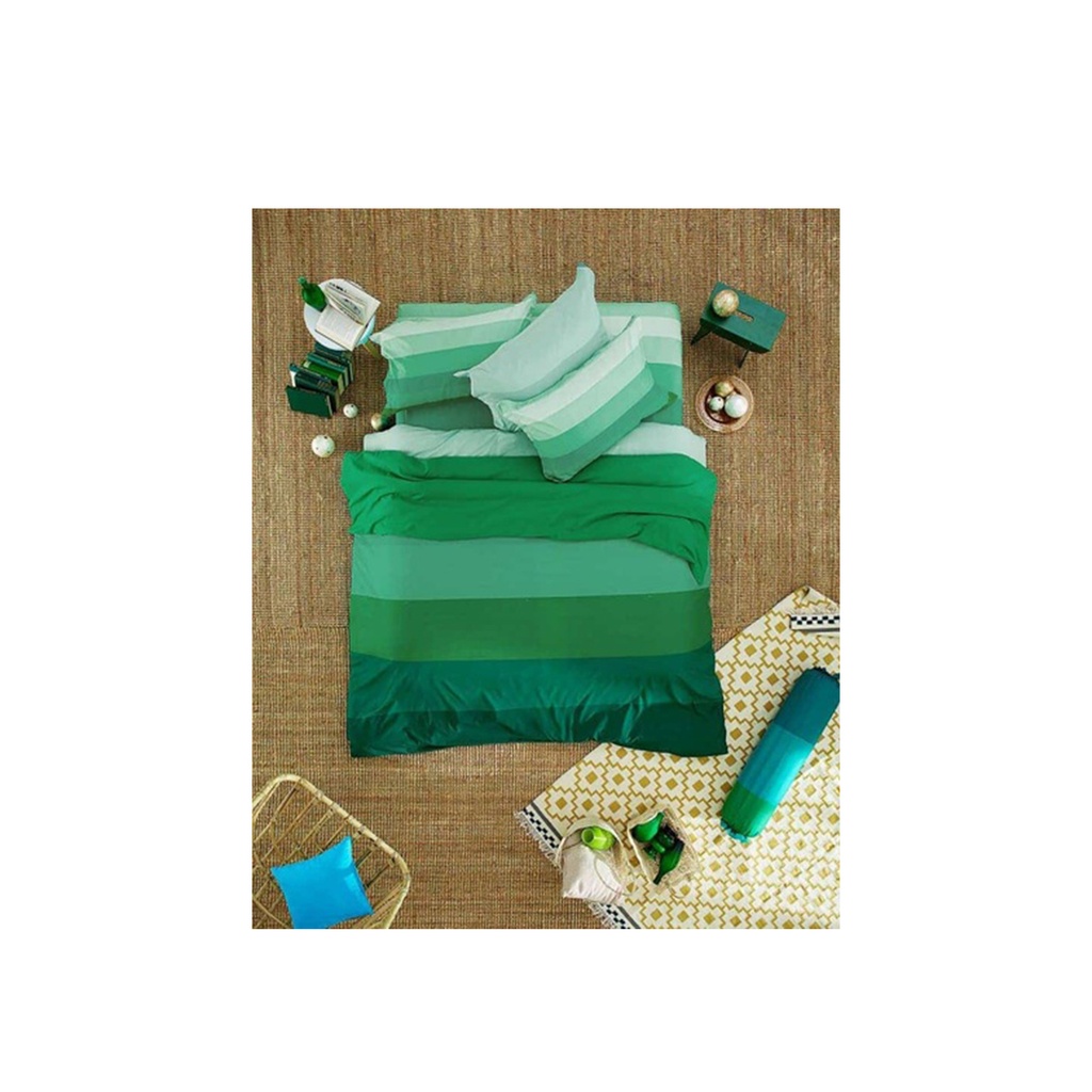 [BS3-KS-LI-SD-13B] Lotus Impression Stripe - KS Fitted Bedsheet Set-3pcs - LI-SD-13B