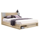 Monteo Bed 6ft - BW6 - Natural Oak - Denim