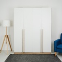 Remus - E Wardrobe 160cm - Solid Oak/White