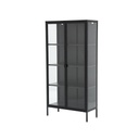 Stew Mirrow Showcase-80-Black Steel/Clear Glass