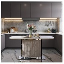 Aimon Dining Table - Marble/Stainless - SL Cream/Volakas