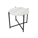 Banof End Table-D50-Black Steel/White Stone