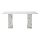 Basha Dining Table 160cm White Stone Pattern